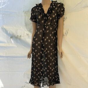 Misho Vintage 100 % Silk  Black Dress